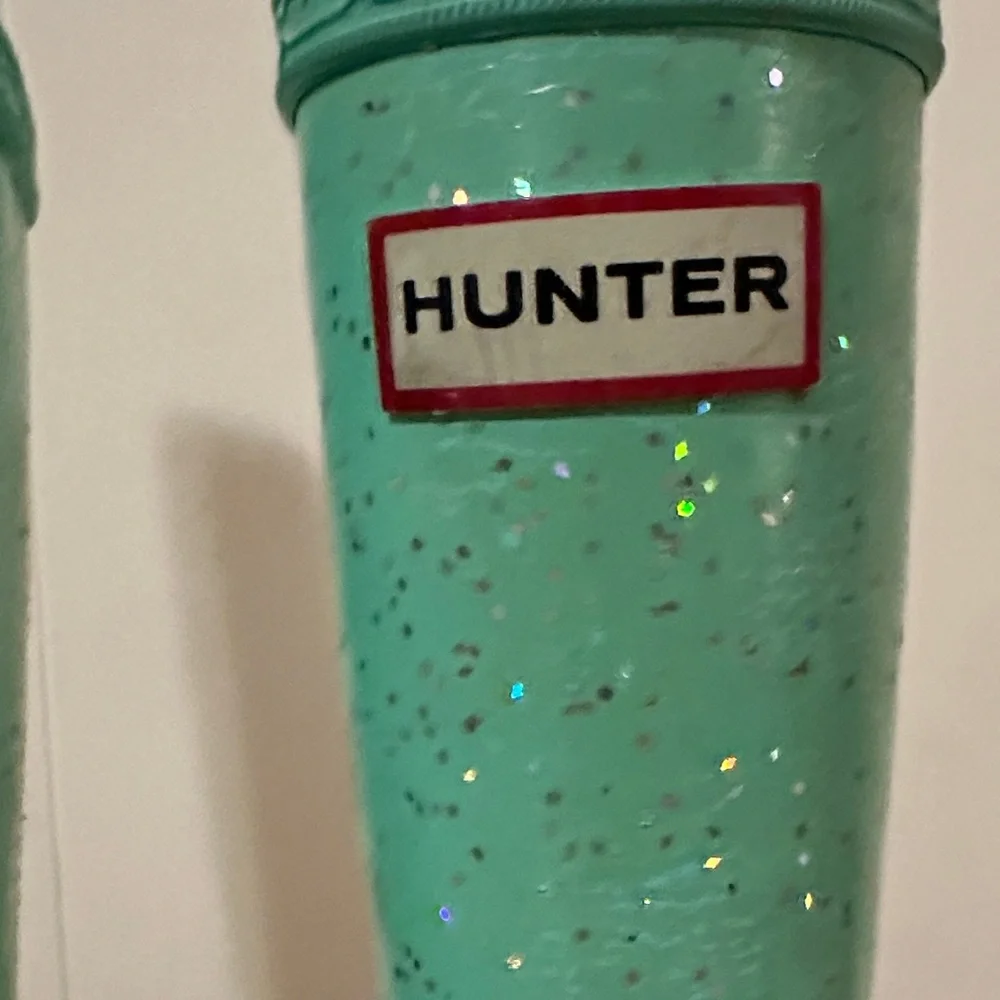 Hunter Kids Mint Green Glitter Rain Boots